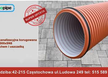 Rura kanalizacyjna fi300 przepustowa karbowana mostkowa dwuścienna