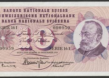Szwajcaria 10 franków 1959 - Keller - stan 1/2