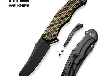 Nóż składany WE Knife RekkeR Golden/Black Titanium, Black Stonewashed CPM…