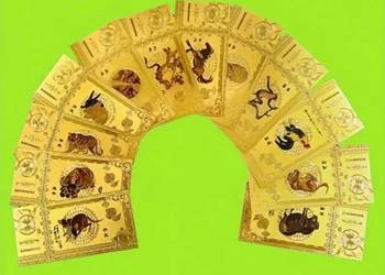 Kolekcjonerski zestaw banknotów?? przedstawiających znaki chińskiego Zodiak