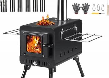 Przenośny Stalowy Piec Ogród Camping Z Klapkami DEERFAMY