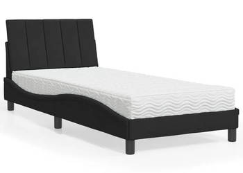 Łóżko z materacem czarne aksamitne 80x200 cm WM-3208564