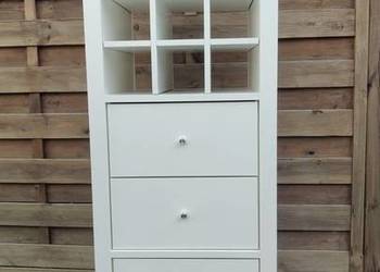 Regał IKEA Kallax biały 3x1 + akcesoria Regał IKEA Kallax biały 3x1 + akcesoria