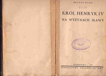(3940) KRÓL HENRYK NA WYŻYNACH SŁAWY – HENRYK MANN