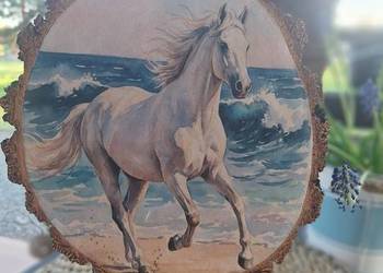 Obraz na drewnie-koń w galopie