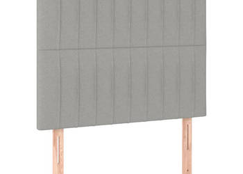 Zagłówek do łóżka z LED jasnoszary 90x5x118/128 cm tkanina WM-3122644