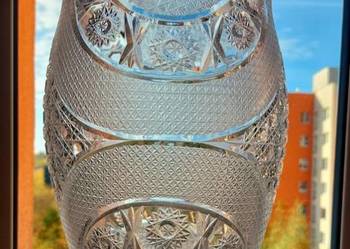 Piękny, duży, wazon, kryształowy PRL.