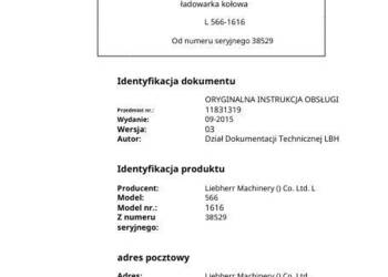Liebherr L566 instrukcja obsługi PL Liebherr L566 instrukcja obsługi PL