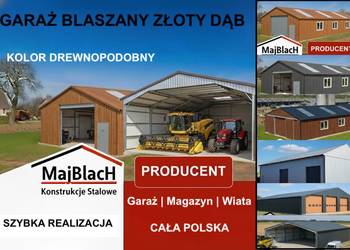 Otwarty Garaż Blaszany Dwuspadowy| Złoty Dąb| Wiata | Hala – Maj-BlacH