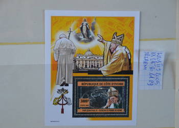 Znaczki.Papież Jan Paweł II Wybrzeże Kości Słoniowej II ** Ks Chr 80 bl 29