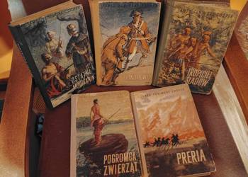 Pięcioksiąg Przygód Sokolego Oka,1-5 -Cooper- 1954-56, piękne ilustr.