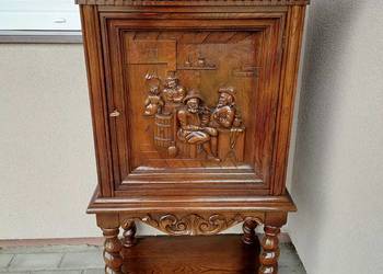 Stary dębowy barek szafka komoda rzeźbiona F144