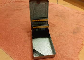 Pudełko, kasetka, etui, skrzynka wierteł 1-10mm,PRL,Vintage