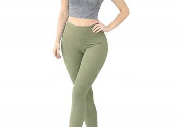 legginsy modelujące z wysokim stanem S/M zielone