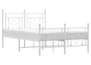 Łóżko Metalowe Białe Rama Łóżka Ze Stelażem Biała 120x200 cm WM-374404