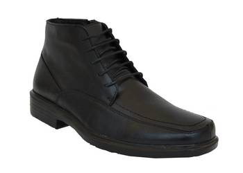 Męskie skórzane czarne trzewiki rozmiar 44 (778-2)