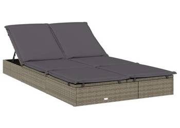 vidaXL 2-osobowy leżak z poduszkami, szary(SKU:319646)