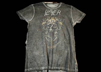 Męski T-shirt Slayer Efekt Sprania Acid Wash Rozmiar XL