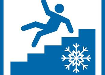 Naklejka znak informacyjny Uwaga! śliskie schody RA108