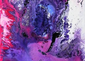 "WE WNĘTRZU RÓŻOWEJ MGŁAWICY" obraz 100x70cm abstrakcja