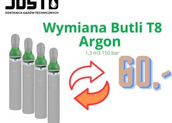 Wymiana / Napełnianie Butli Argon 8L (T8) 150 bar Spawalniczy 4.8