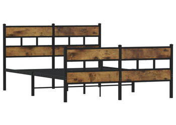Łóżko Czarne Metalowe Rama Łóżka Metalowa Ze Stelażem 160x200 cm WM-3308465