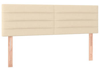 Zagłówek do łóżka z LED kremowy 144x5x78/88 cm tkanina WM-3121755