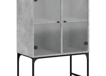 Szafka ze szklanymi drzwiami szarość betonu 69x37x100 cm WM-836549