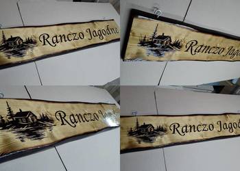 Deska z napisem na domek drewniany altanę szyld na altankę adres numer