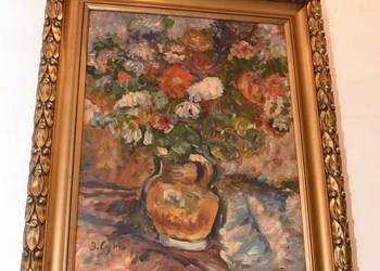 Jan Cybis - Martwa Natura - Kwiaty w Wazonie - Obraz Olejny - Dekoracja