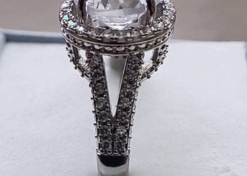 Pierścionek koszyczkowy, posrebrzany, nowy z metką!