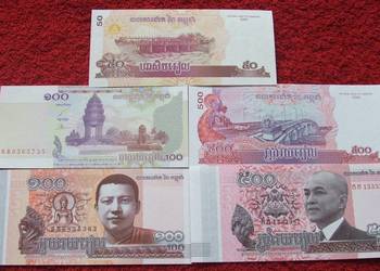 KAMBODŻA Kolekcjonerskie Banknoty Zestaw - 5 sztuk UNC
