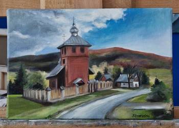 Obraz olejny Cerkiew w Regietowie, 20x30cm