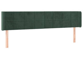 Zagłówek do łóżka z LED ciemnozielony 163x16x78/88cm aksamit WM-3123293