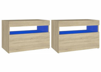 Szafka nocna z LED 2 szt. dąb sonoma 60x35x40 cm WM-3082781
