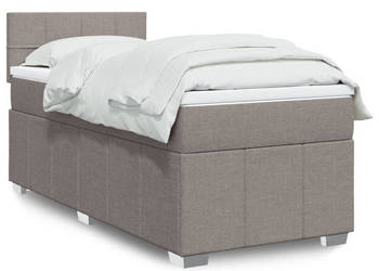 Łóżko kontynentalne z materacem taupe tkanina 90x190 cm WM-3289227