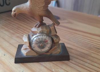 Vintage figurka orła z termometrem