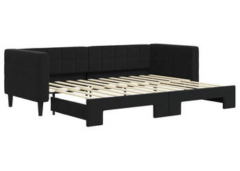 Sofa rozsuwana czarna aksamit 80x200 cm WM-3196688