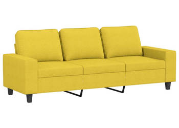 Sofa 3-osobowa jasnożółta 180 cm tapicerowana tkaniną WM-359404