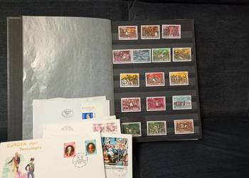 Album klaser ze starymi znaczkami pocztowymi świat temat Napoleon itp