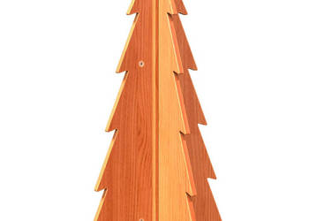 Drewniana choinka do udekorowania woskowy brąz 695 cm sosna WM-858179