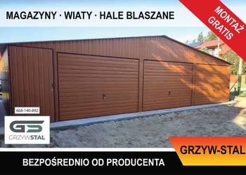 Duży Garaż Blaszany Złoty Dąb / Garaże Blaszane / Blaszak – GRZYWSTAL Duży Garaż Blaszany Złoty Dąb / Garaże Blaszane / Blaszak – GRZYWSTAL