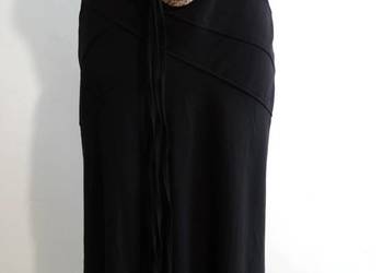 Spódnica Czarna Trapezowa z Modnym Paskiem Midi Atmosphere M