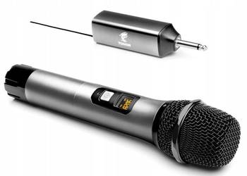 Mikrofon Bezprzewodowy UHF System Karaoke PA 60m Srebrny TW620