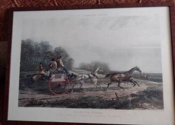 Litografia za szkłem Fores's Sporting Traps. Going to Cover.