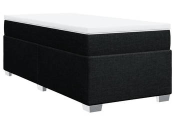 Łóżko kontynentalne z materacem czarne tkanina 90x200 cm WM-3285104