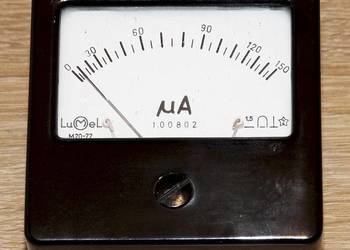 Miernik analogowy, mikroamperomierz tablicowy M20-72, LUMEL RETRO PRL