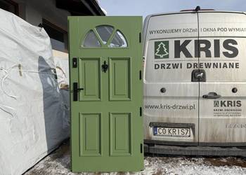 Drzwi zewnętrzne drewniane OD RĘKI Angielskie zielone cała Polska