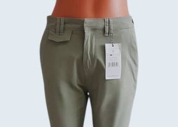 Damskie oliwkowe bawełniane spodnie proste Greenpoint 38/M