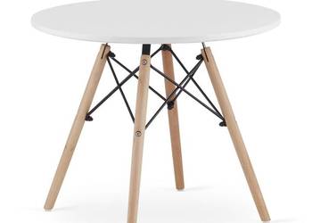 Stolik kawowy  nowoczesny skandynawski biały okrągły blat 60cm